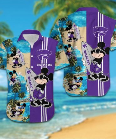 Ncaa Kansas State Wildcats Custom Name Mickey Mouse Trendy Hawaiian Shirt Aloha Shirt