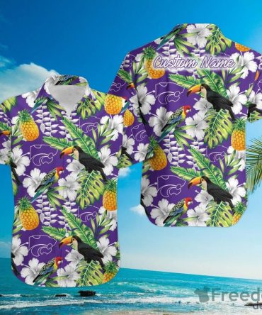 Ncaa Kansas State Wildcats Custom Name Parrots Flowers Trendy Hawaiian Shirt Aloha Shirt