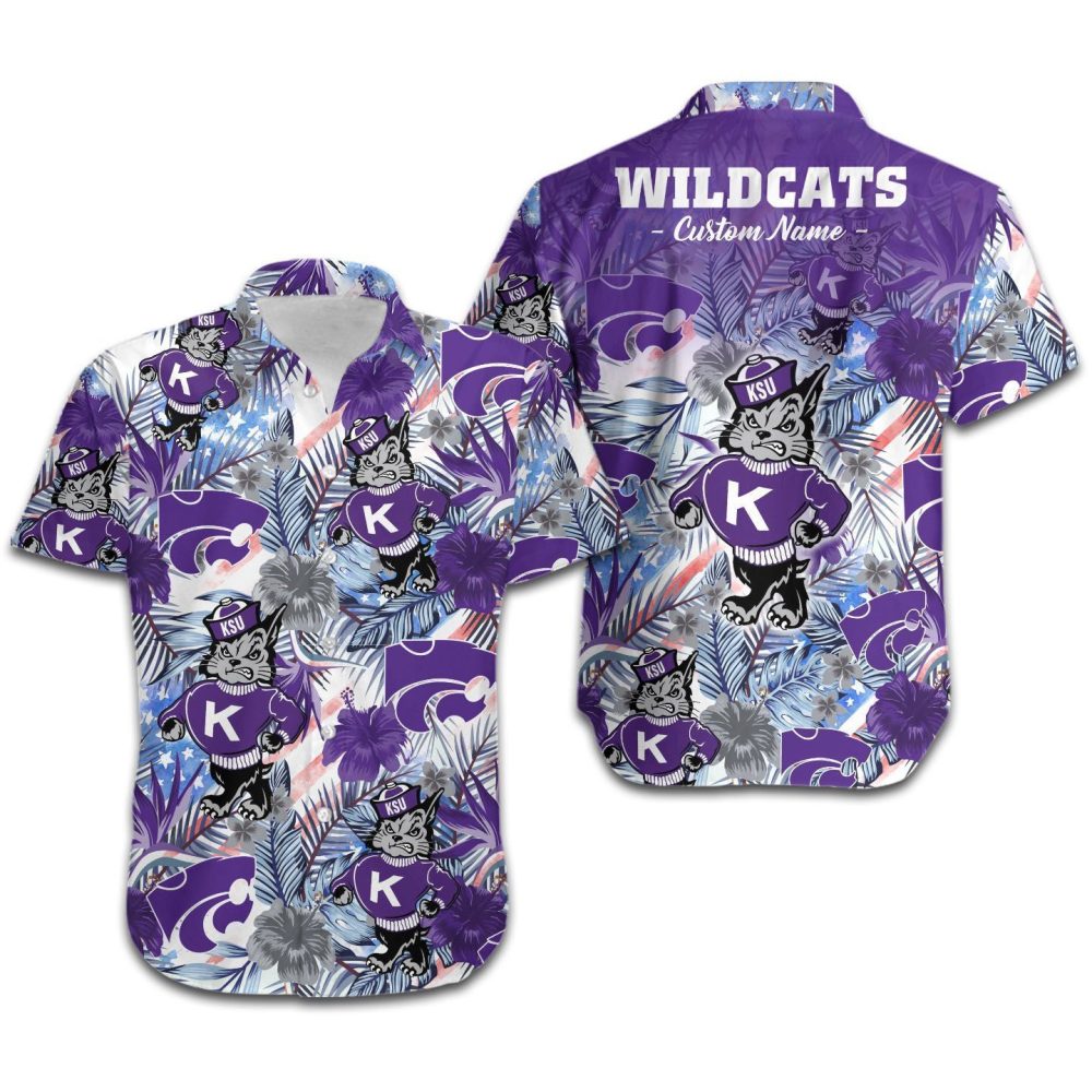 Ncaa Kansas State Wildcats Custom Name Purple Mascot Trendy Hawaiian Shirt Aloha Shirt