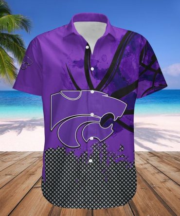 Ncaa Kansas State Wildcats Custom Text Number Purple Grunge Trendy Hawaiian Shirt Aloha Shirt
