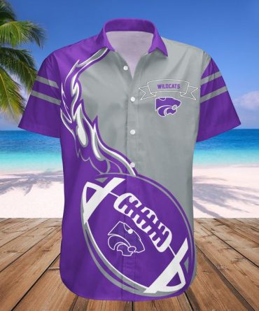 Ncaa Kansas State Wildcats Purple Flame Ball Silver Trendy Hawaiian Shirt Aloha Shirt