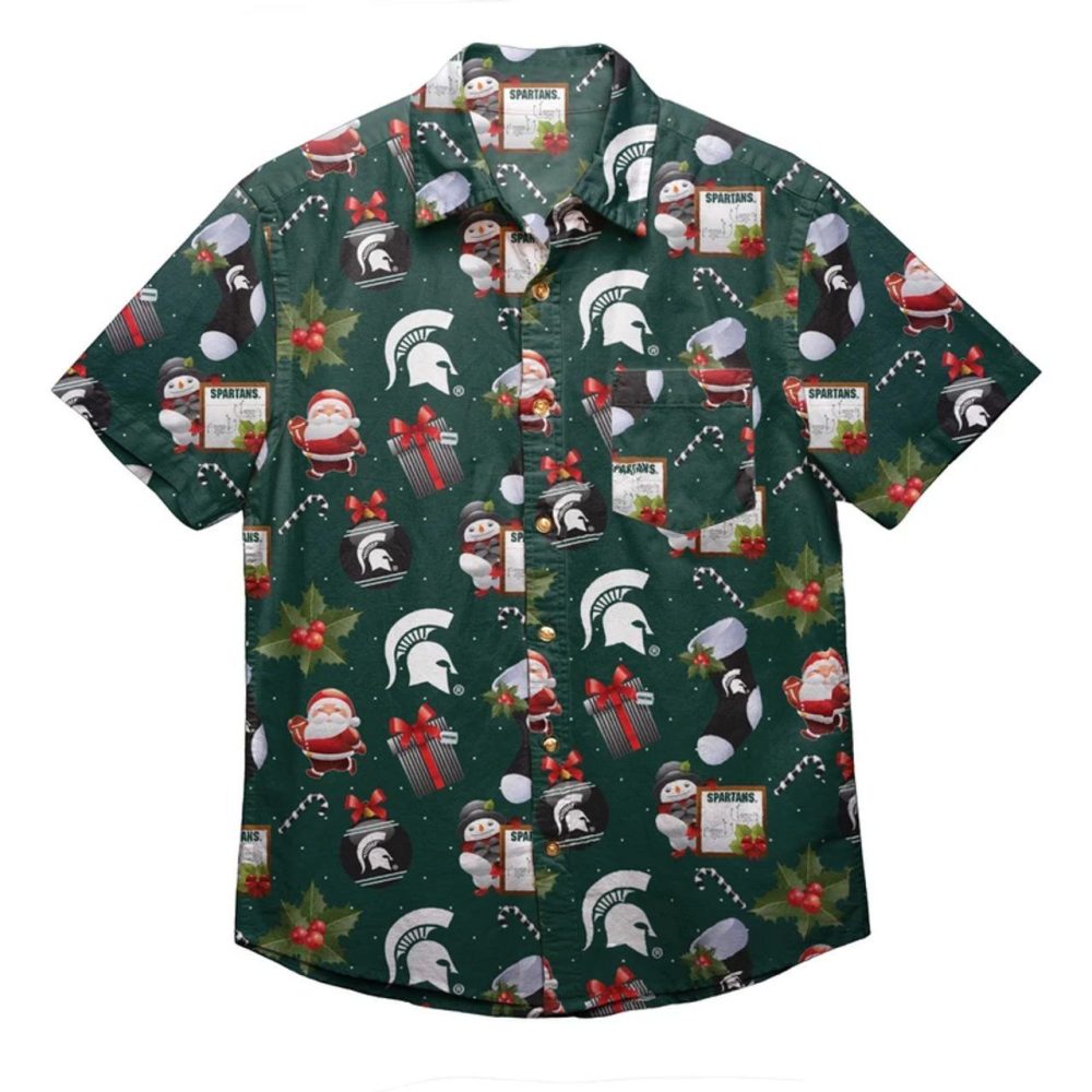 Ncaa Michigan State Spartans Christmas Hawaiian Shirt