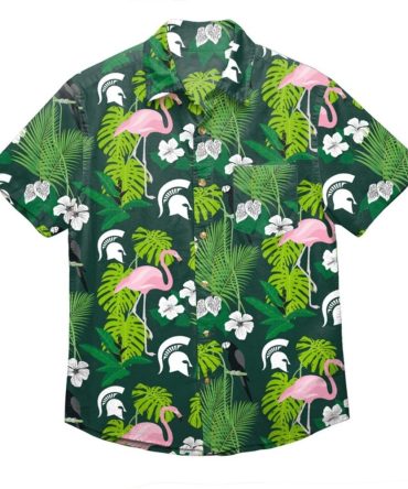 Ncaa Michigan State Spartans Flamingo Trendy Hawaiian Shirt Aloha Shirt