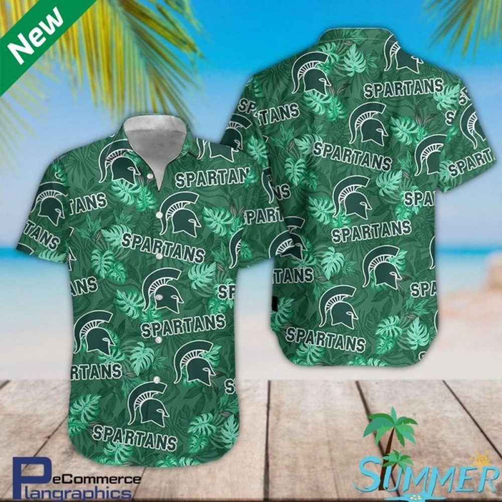 Ncaa Michigan State Spartans Green Trendy Hawaiian Shirt Aloha Shirt