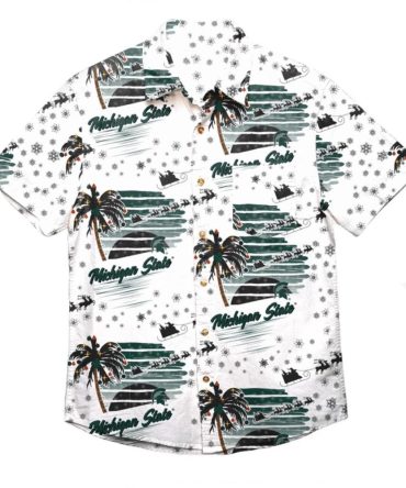 Ncaa Michigan State Spartans White Trendy Hawaiian Shirt Aloha Shirt