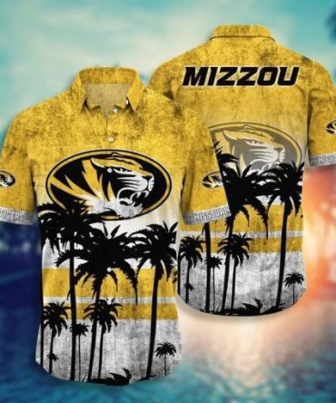 Ncaa Missouri Tigers Coconut Tree Gold Hawaiian Shirt