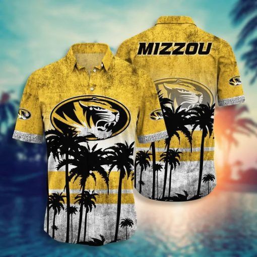 Ncaa Missouri Tigers Coconut Tree Gold Hawaiian Shirt