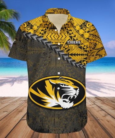 Ncaa Missouri Tigers Gold Black Hawaiian Shirt V15 Aloha Shirt