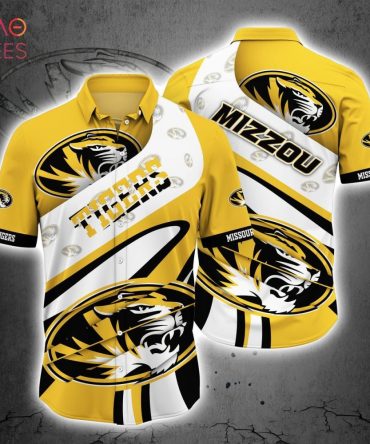 Ncaa Missouri Tigers Gold White Hawaiian Shirt