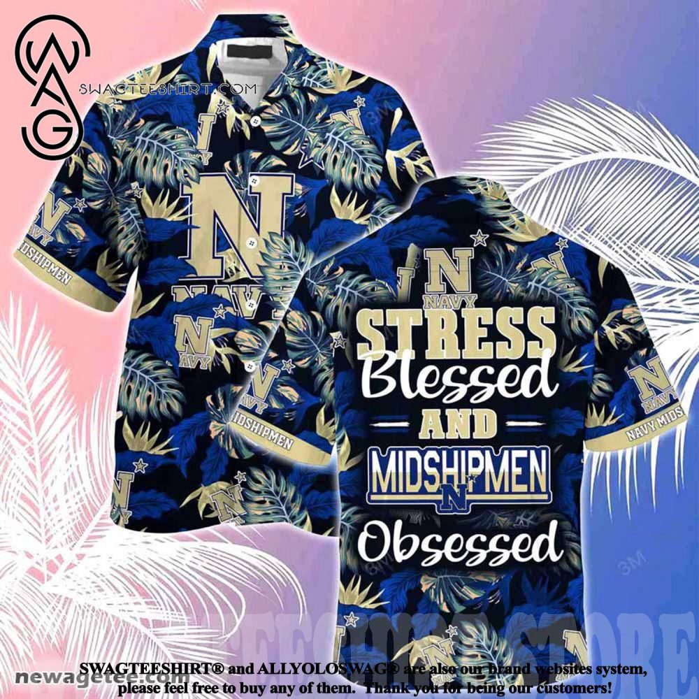 Ncaa Navy Midshipmen Blessed Obsessed Hawaiian Shirt