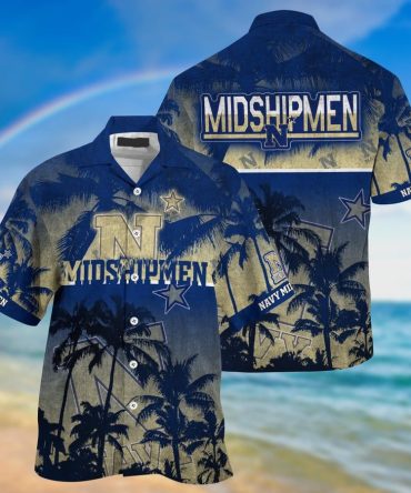 Ncaa Navy Midshipmen Coconut Tree Hawaiian Shirt
