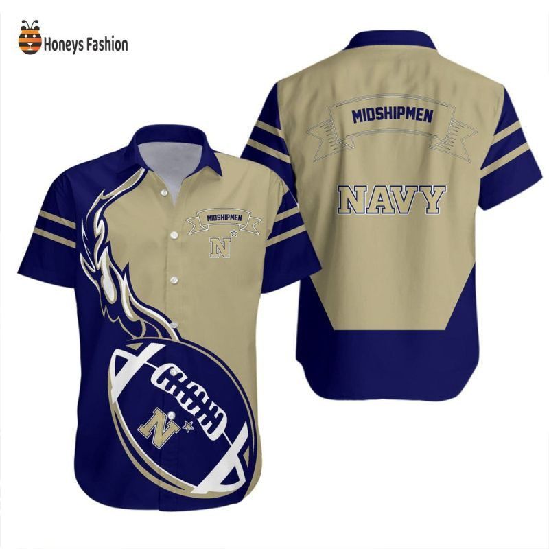 Ncaa Navy Midshipmen Flame Ball Hawaiian Shirt