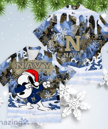 Ncaa Navy Midshipmen Snoopy Dabbing The Peanuts American Christmas Dripping Hawaiian Shirt