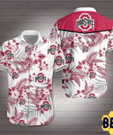Ncaa Ohio State Buckeyes White Hawaiian Shirt