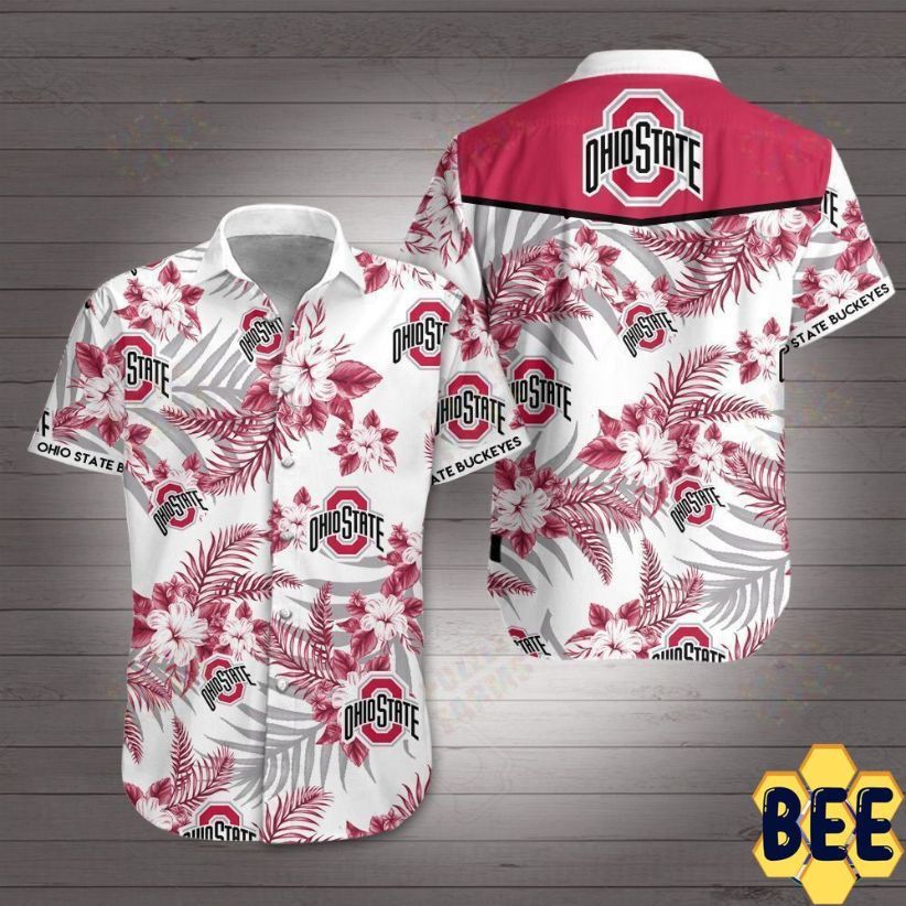 Ncaa Ohio State Buckeyes White Hawaiian Shirt