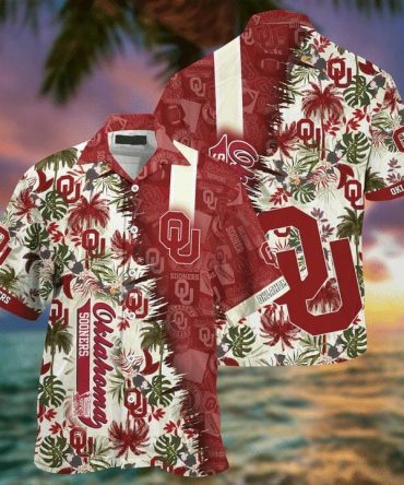 Ncaa Oklahoma Sooners Crimson Flowers Hawaiian Shirt