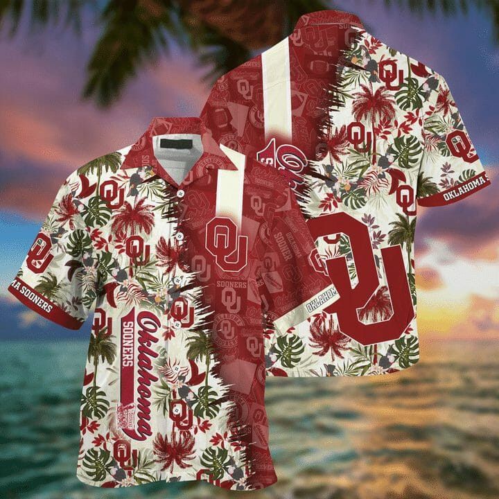 Ncaa Oklahoma Sooners Crimson Flowers Hawaiian Shirt