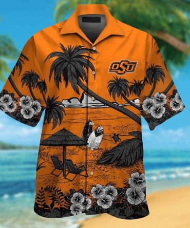 Ncaa Oklahoma State Cowboys Orange Beach Hawaiian Shirt