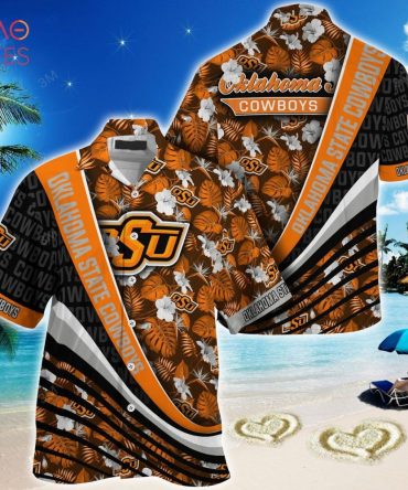 Ncaa Oklahoma State Cowboys Orange Black Trendy Hawaiian Shirt Aloha Shirt