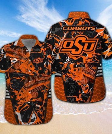 Ncaa Oklahoma State Cowboys Orange Fish Hawaiian Shirt