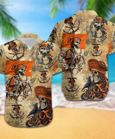 Ncaa Oklahoma State Cowboys Skull Hawaiian Shirt