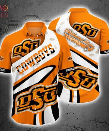 Ncaa Oklahoma State Cowboys White Orange Trendy Hawaiian Shirt Aloha Shirt
