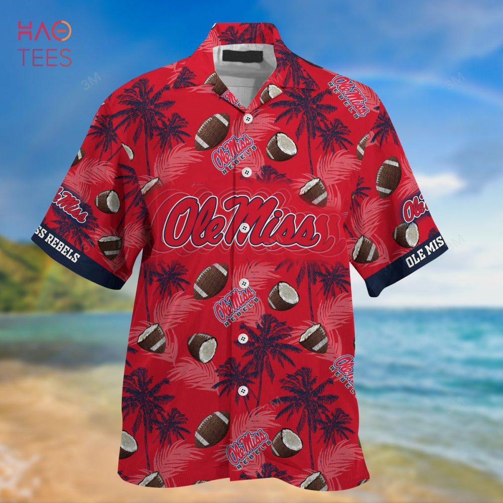 Ncaa Ole Miss Rebels Coconuts Red Blue Trendy Hawaiian Shirt Aloha Shirt