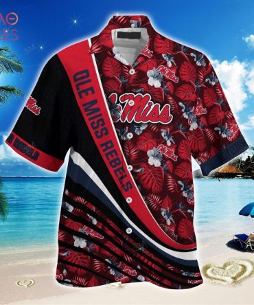Ncaa Ole Miss Rebels Red Blue Hawaiian Shirt