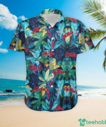 Ncaa Ole Miss Rebels Tropical Flowers Hawaiian Shirt