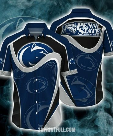 Ncaa Penn State Nittany Lions Blue Grey Trendy Hawaiian Shirt Aloha Shirt