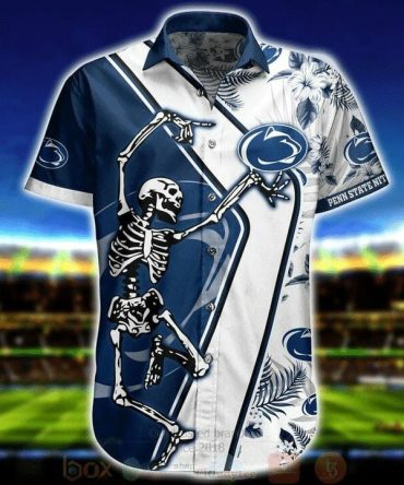 Ncaa Penn State Nittany Lions Skellingon Blue White Trendy Hawaiian Shirt Aloha Shirt