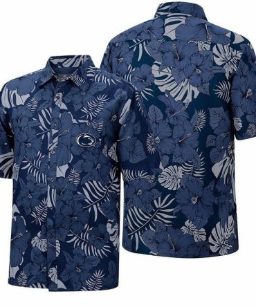 Ncaa Penn State Nittany Lions Tropical Flowers Hawaiian Shirt