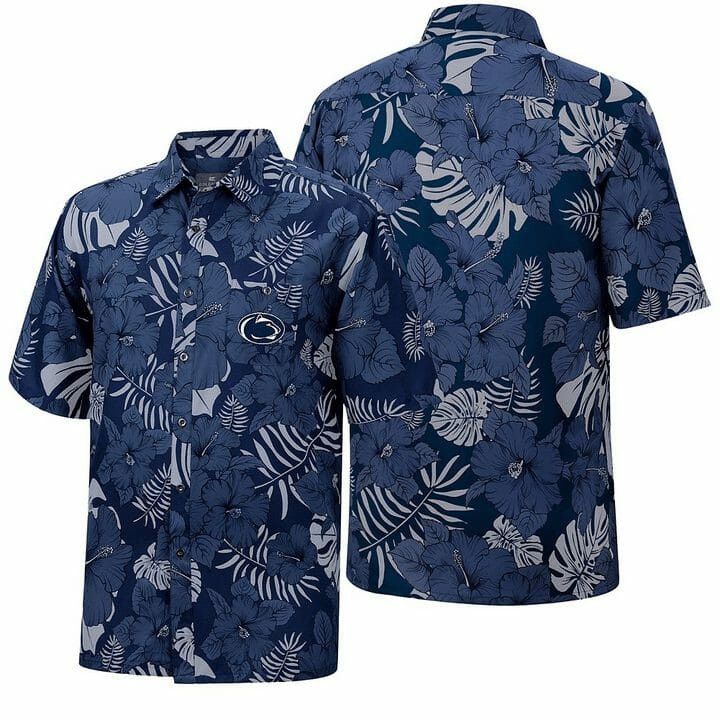 Ncaa Penn State Nittany Lions Tropical Flowers Trendy Hawaiian Shirt Aloha Shirt