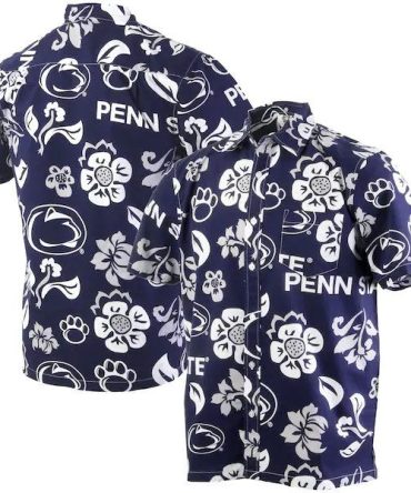Ncaa Penn State Nittany Lions White Flowers Trendy Hawaiian Shirt Aloha Shirt