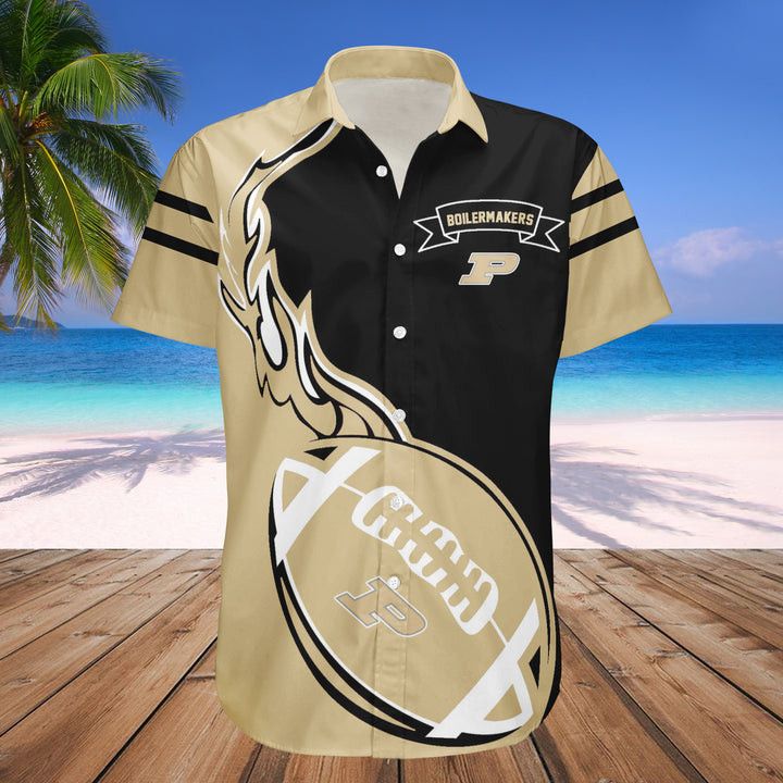 Ncaa Purdue Boilermakers Gold Ball Black Trendy Hawaiian Shirt Aloha Shirt