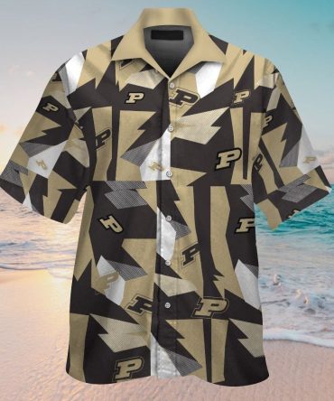 Ncaa Purdue Boilermakers Gold Black Hawaiian Shirt