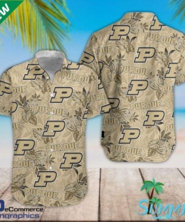 Ncaa Purdue Boilermakers Gold Flowers Hawaiian Shirt