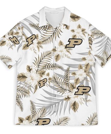 Ncaa Purdue Boilermakers Gold White Flowers Trendy Hawaiian Shirt Aloha Shirt
