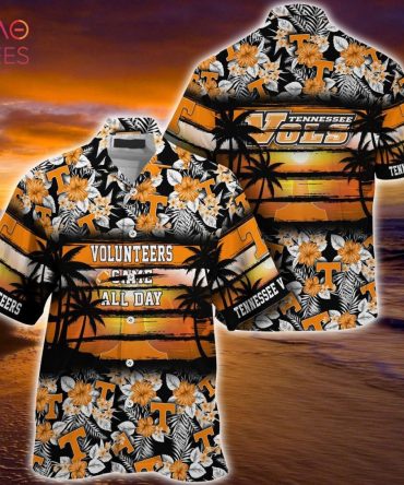 Ncaa Tennessee Volunteers Orange Black Trendy Hawaiian Shirt V3 Aloha Shirt