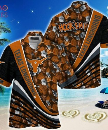 Ncaa Texas Longhorns Orange Black Trendy Hawaiian Shirt Aloha Shirt