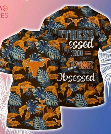 Ncaa Texas Longhorns Orange Stress Blessed Trendy Hawaiian Shirt Aloha Shirt