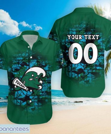 Ncaa Tulane Green Wave Custom Text Number Camouflage Vintage Hawaiian Shirt