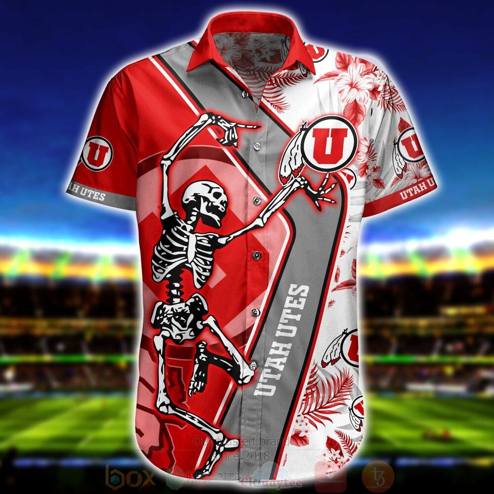 Ncaa Utah Utes Skeleton Trendy Hawaiian Shirt Aloha Shirt
