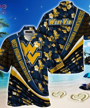 Ncaa West Virginia Mountaineers Black Blue Trendy Hawaiian Shirt V2 Aloha Shirt