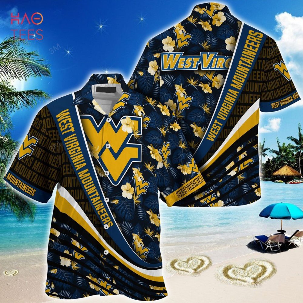Ncaa West Virginia Mountaineers Black Blue Trendy Hawaiian Shirt V2 Aloha Shirt