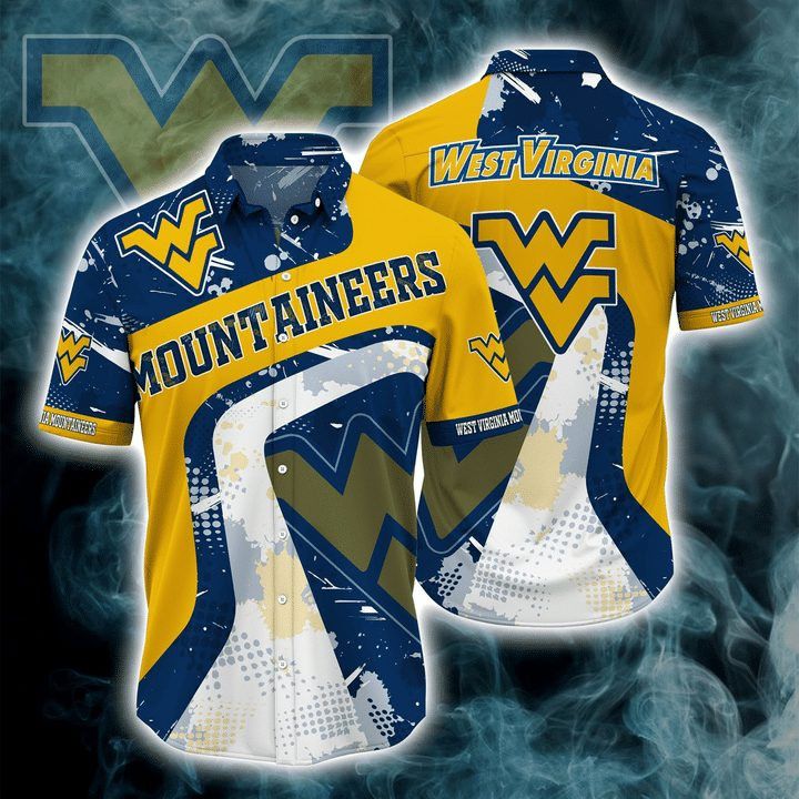 Ncaa West Virginia Mountaineers Blue Gold Trendy Hawaiian Shirt V2 Aloha Shirt