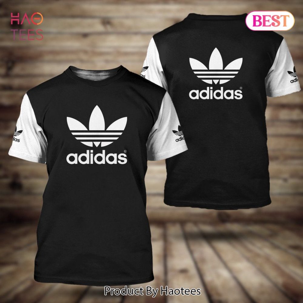 Adidas 3D T-Shirt Full Black Mix White Sleeve