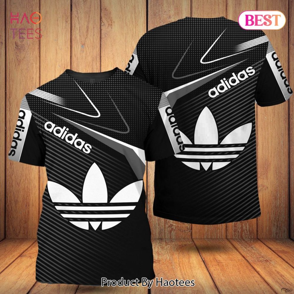 Adidas 3D T-Shirt Stripe Attern Black Background