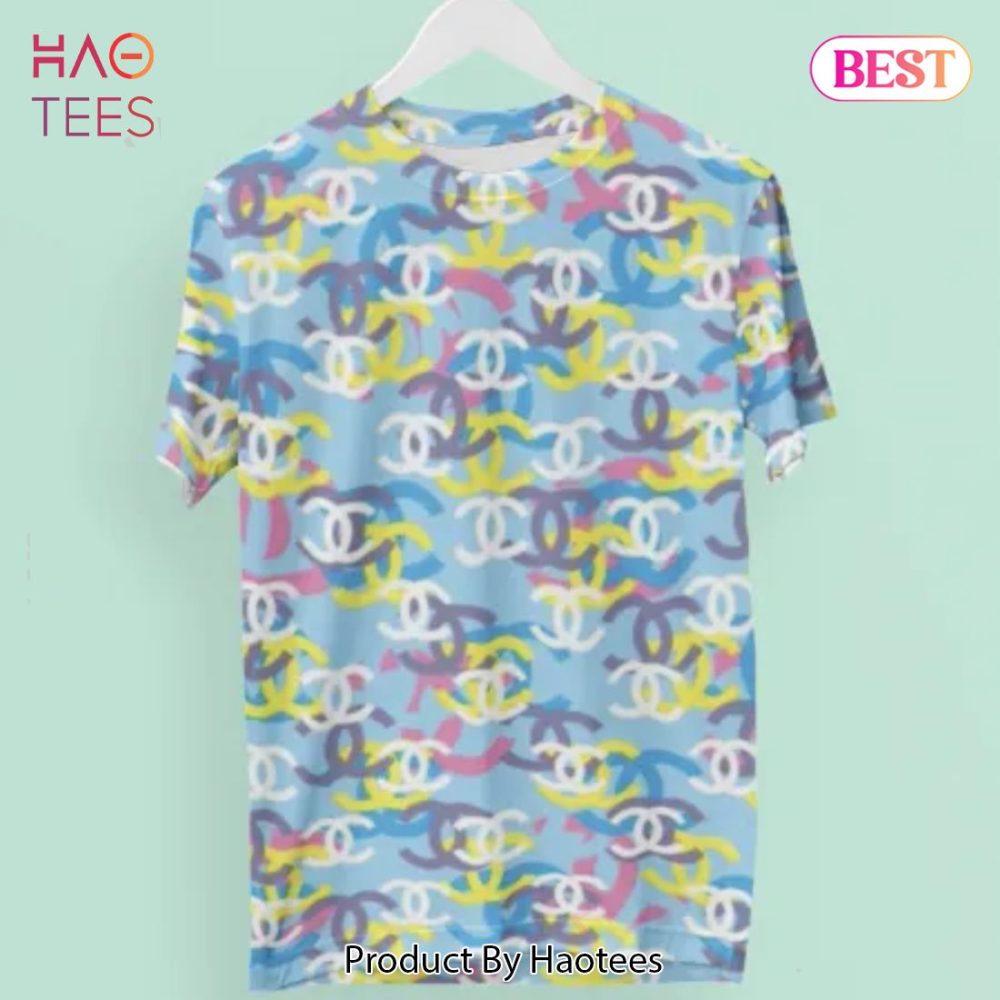 Chanel Multicolor Light Blue Brand Premium T-Shirt Outfit For Men Women