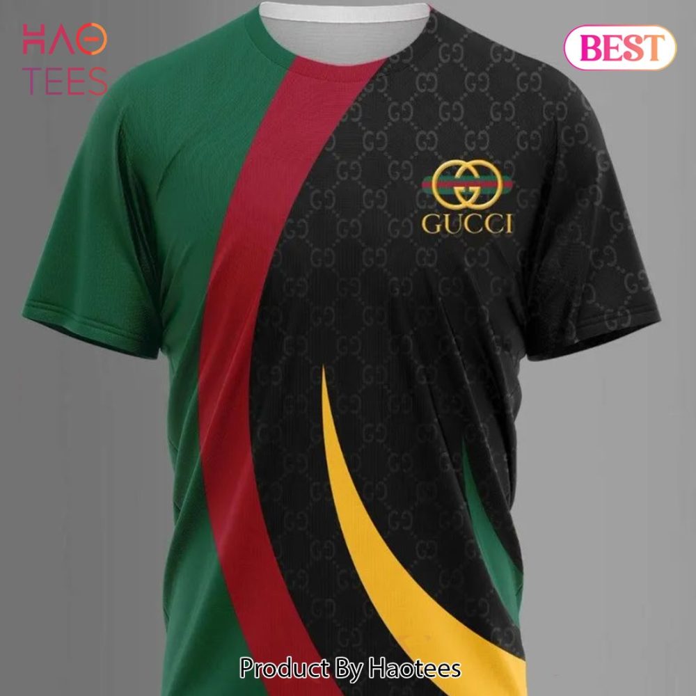 Gucci Green Black Brand T-Shirt Outfit For Men Women